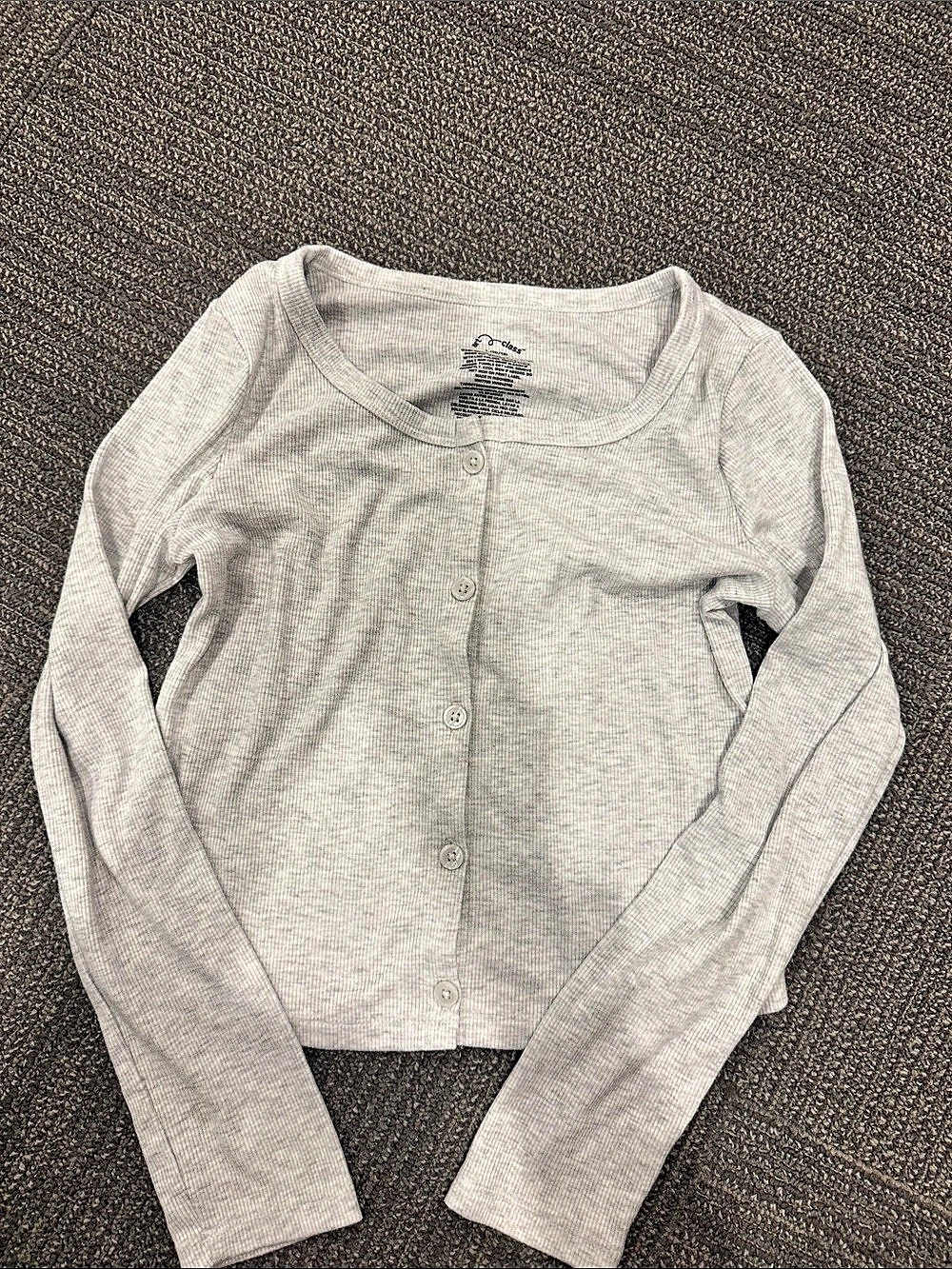 Kids art class Ribbed Cardigan Gray Size Large